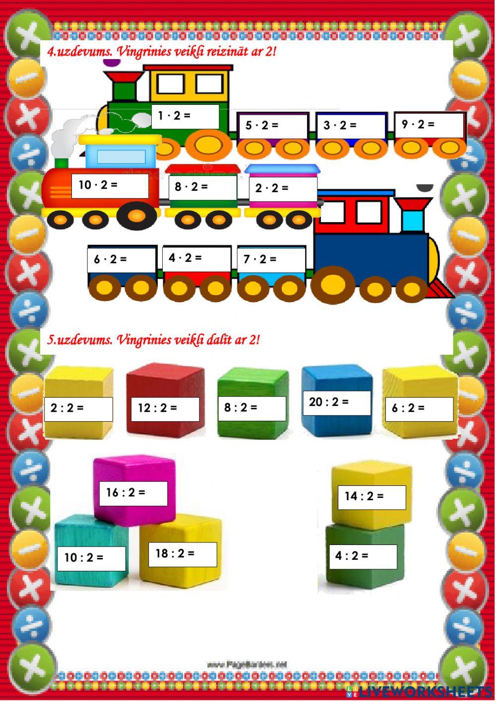 Mācīsimies dalīt un reizināt! 2.daļa