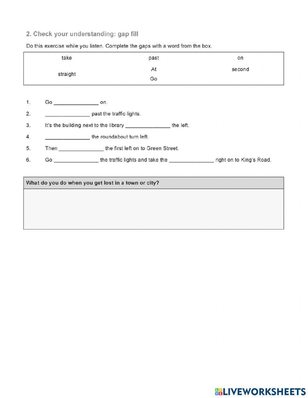 Giving the direction