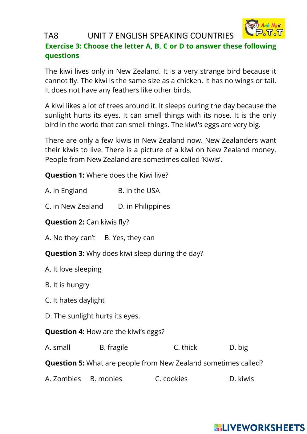 Ta8- u8 english speaking countries