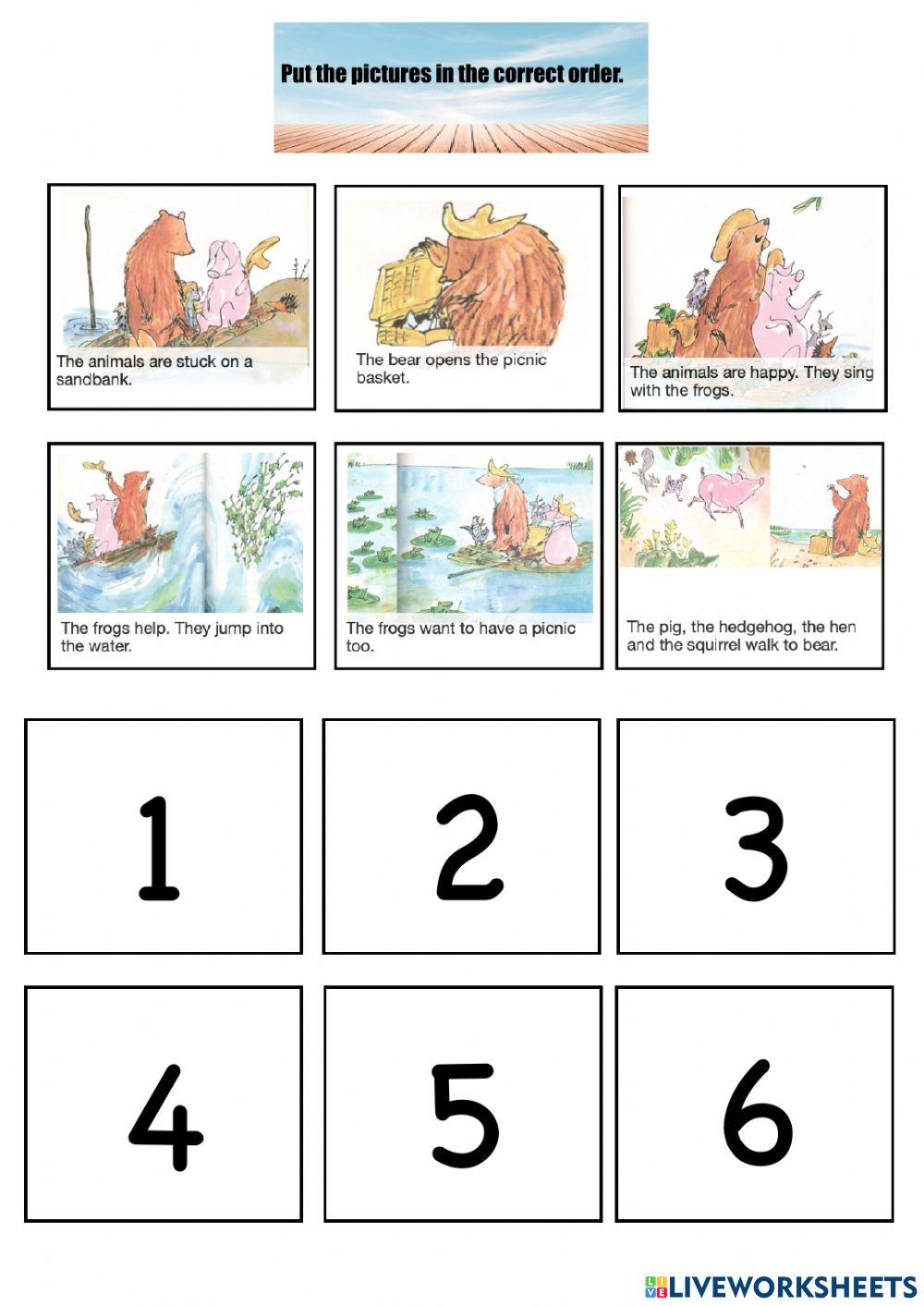 The Bear's Water Picnic. Put in order