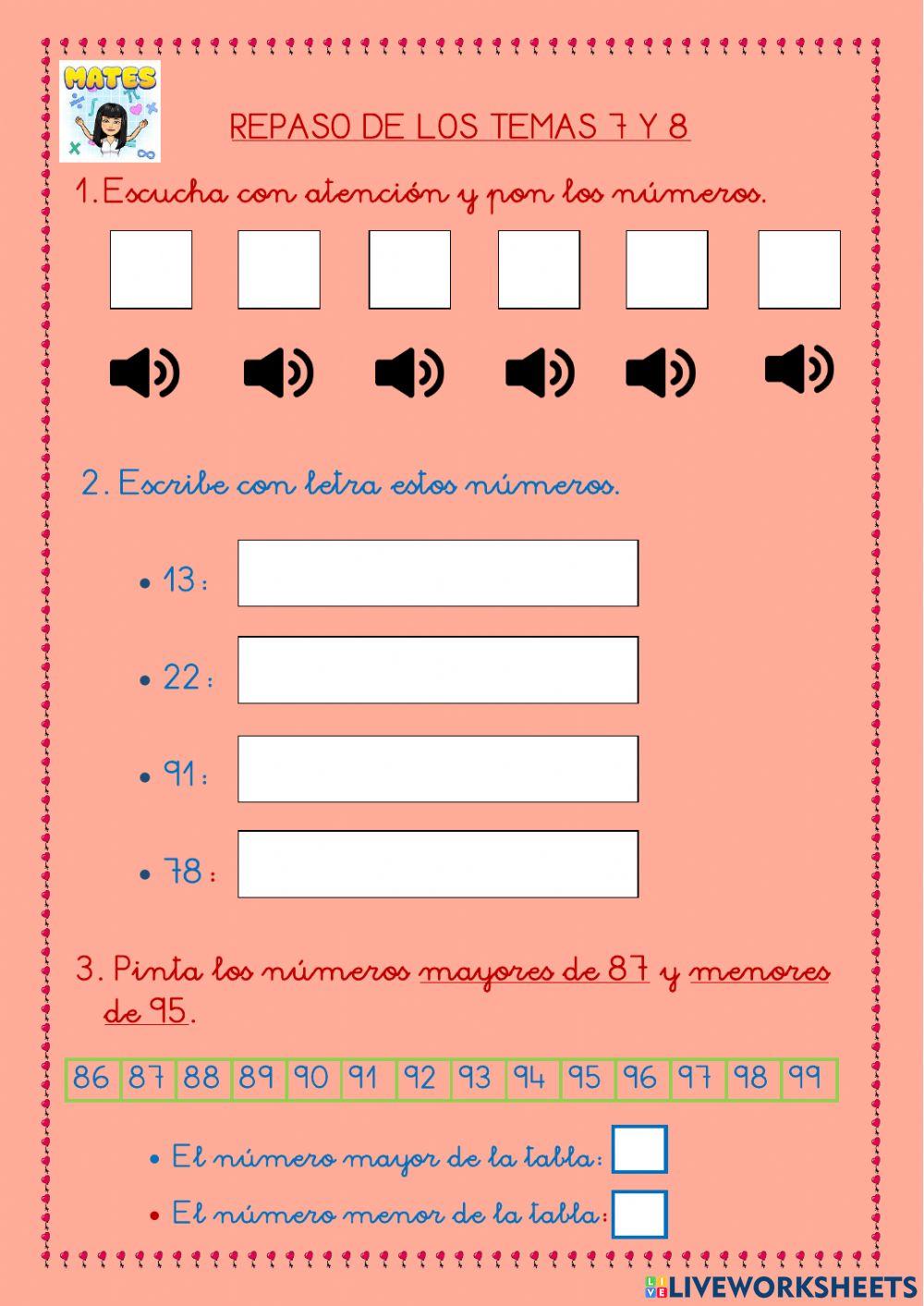 Repaso de los temas 7 y 8
