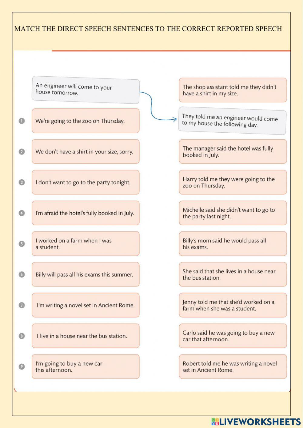 Tenses in reported speech
