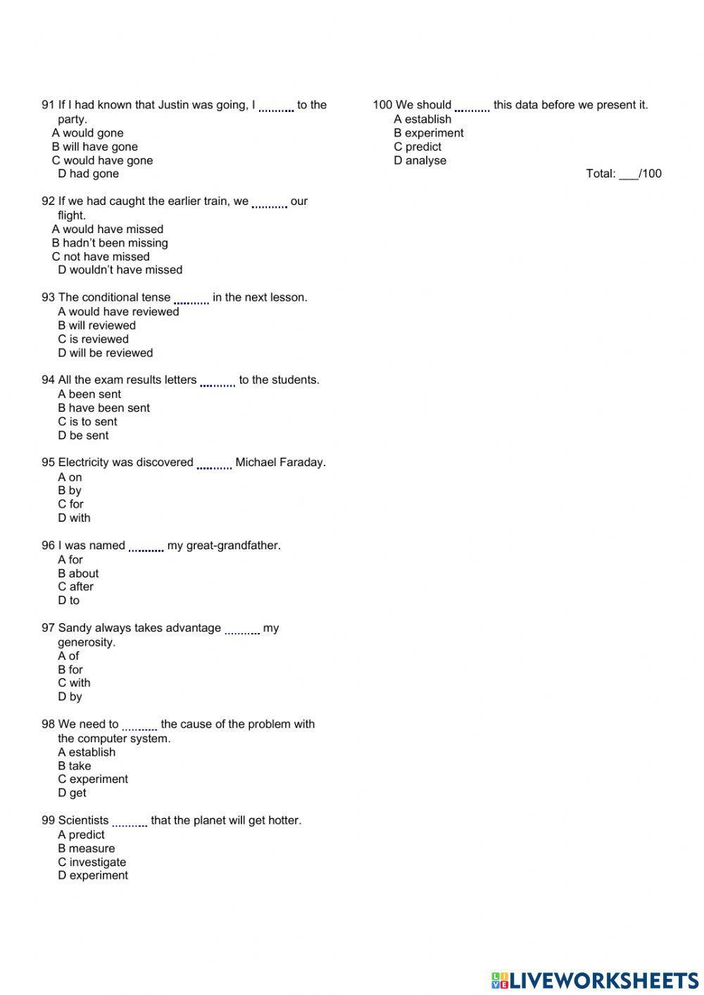 Diagnostic test - level b1