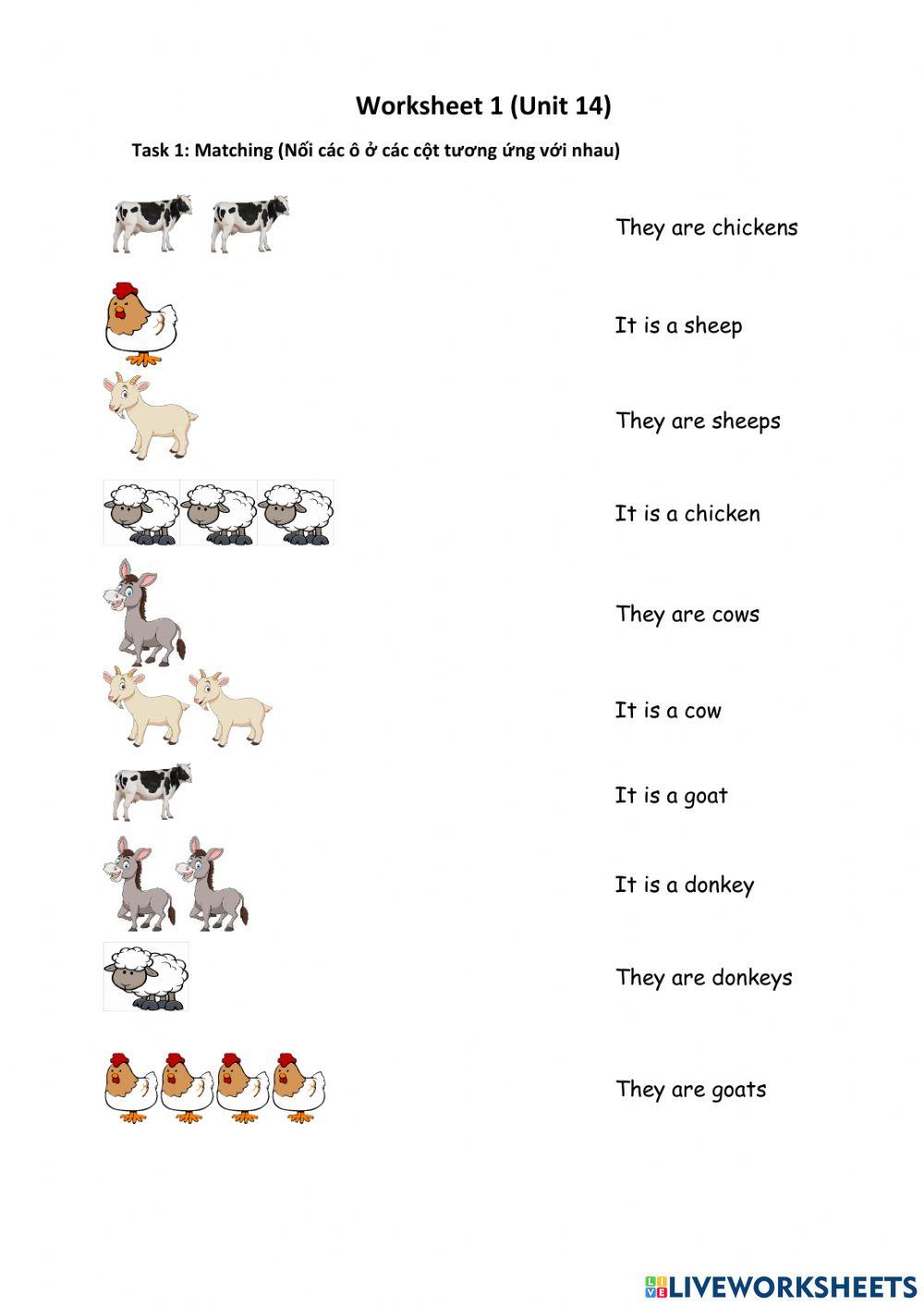Farm animals Free Interactive Worksheets 1902738