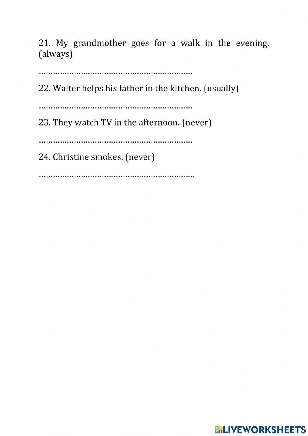 Adverbs of frequency