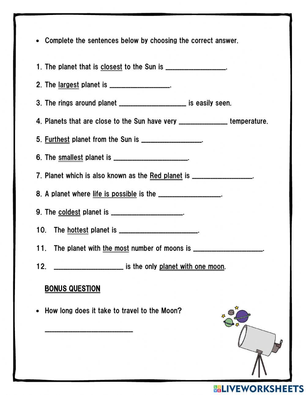 Planets of the Solar System