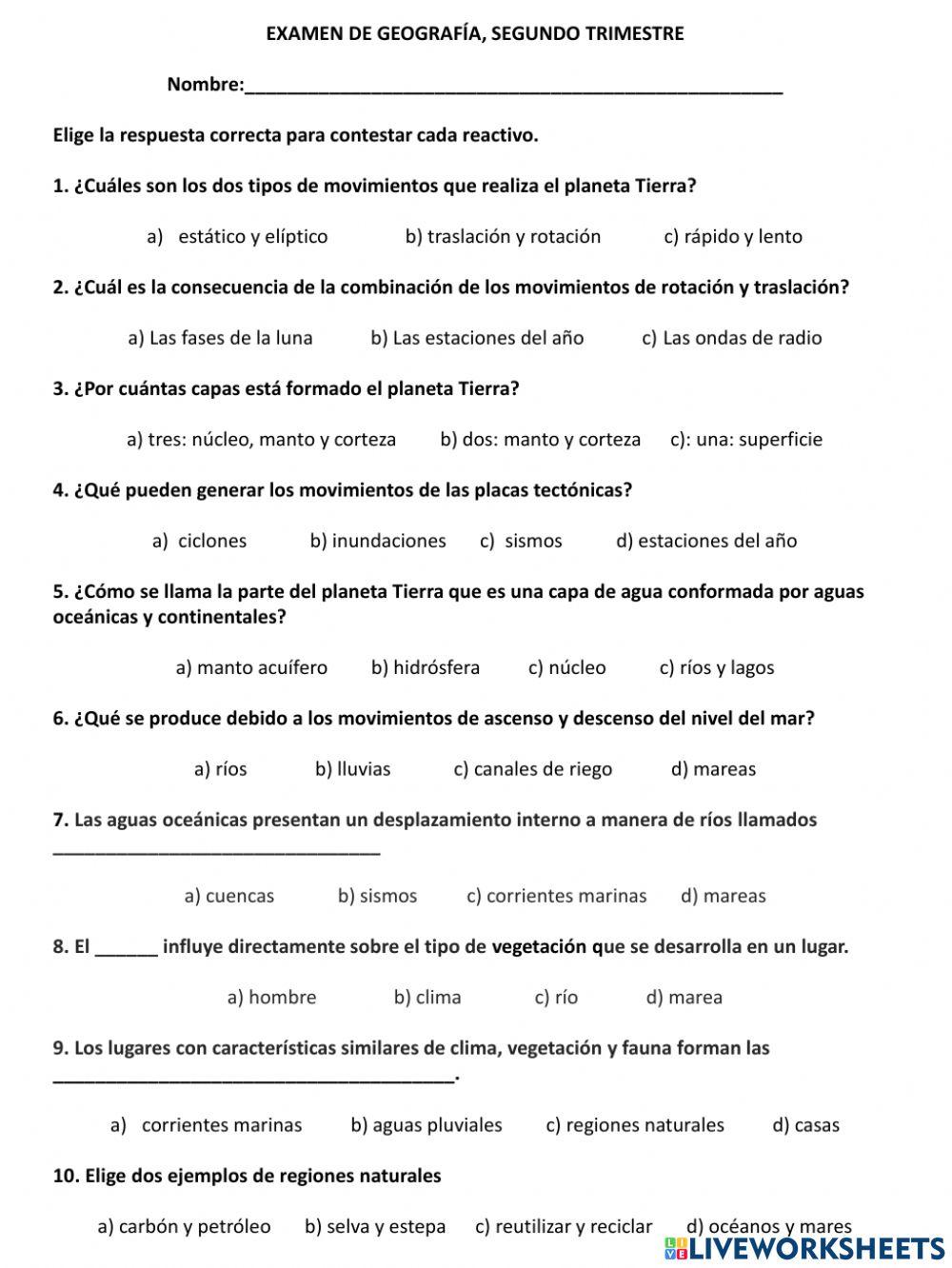 VALORACIÓN GEOGRAFÍA 2DO Trimestre