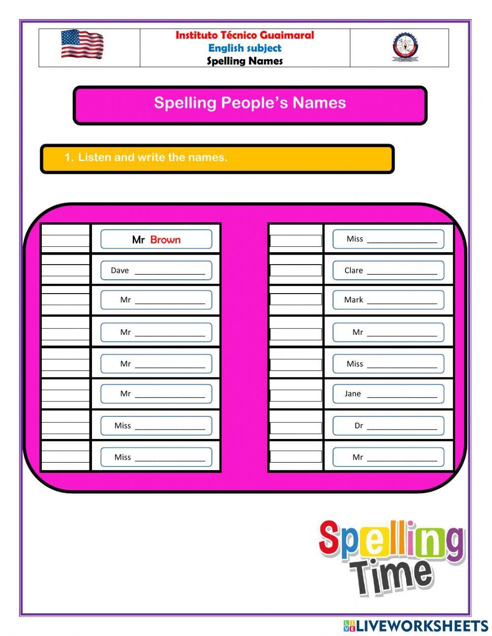 Spelling Names