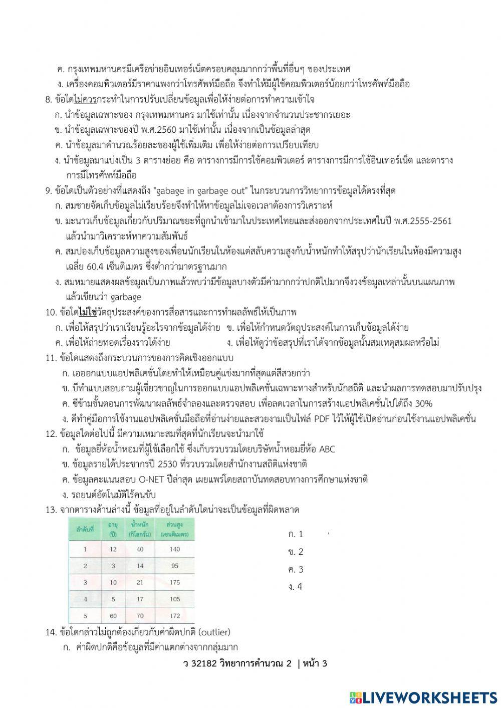 ตอนที่ 1-ข้อสอบปลายภาค ว32182 วิทยาการคำนวณ 2