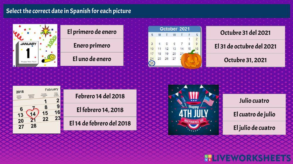 Meses, fecha, estaciones y clima: Repaso
