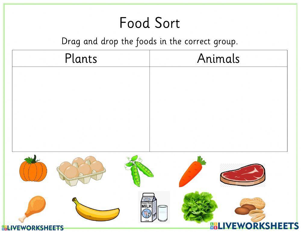 Food frop Plants or Animals