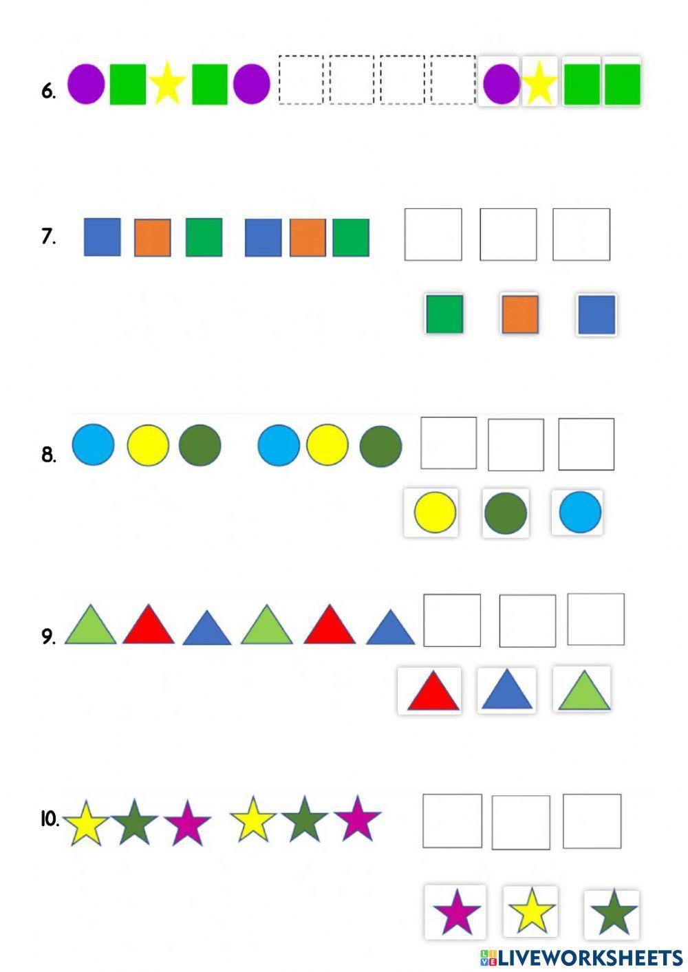 Math Worksheet Pattern