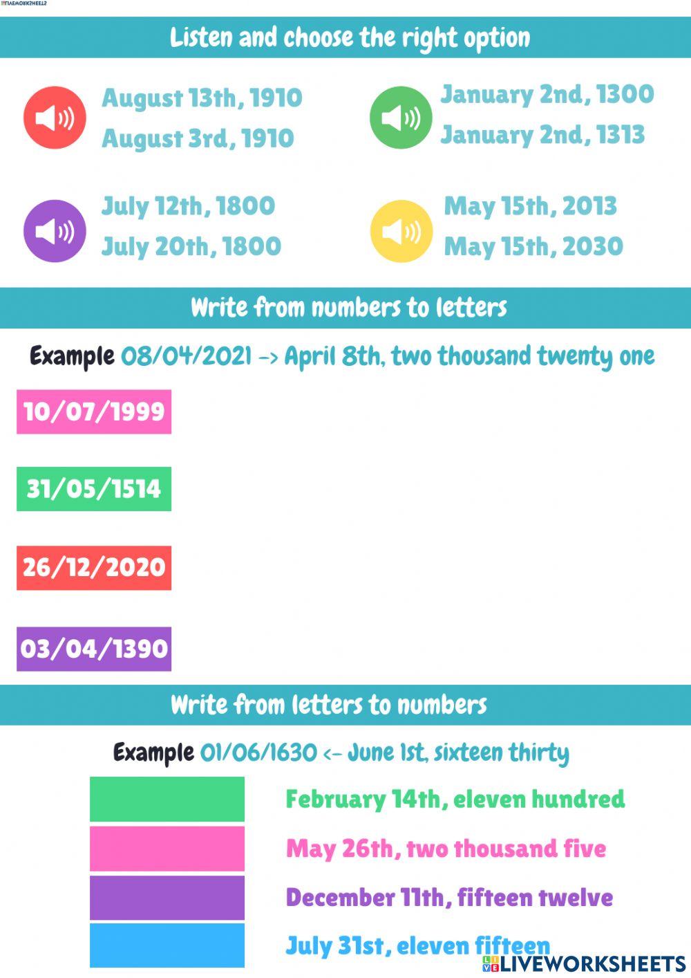 6 6.ünite reading the dates 3.etk