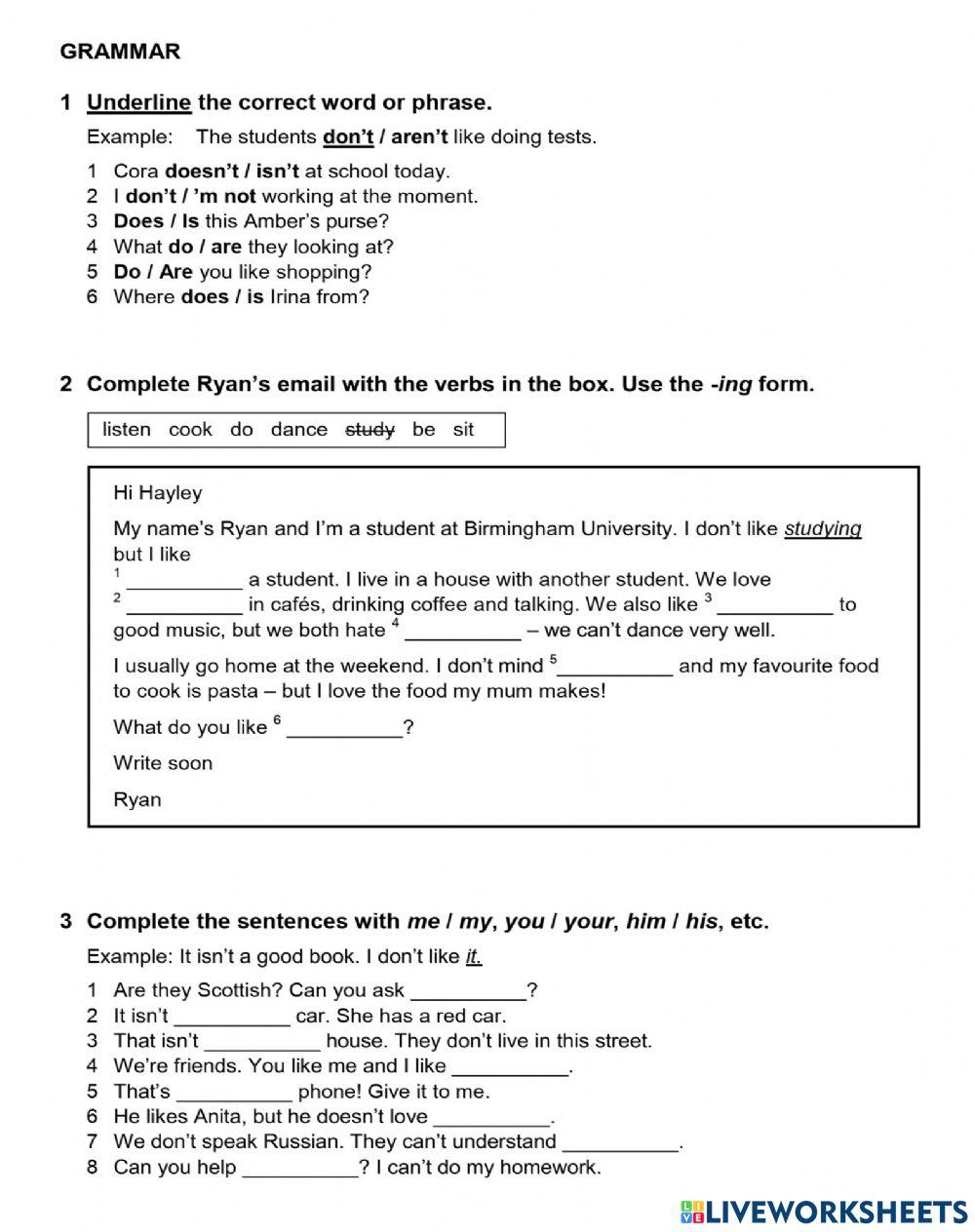 English practice test Elementary