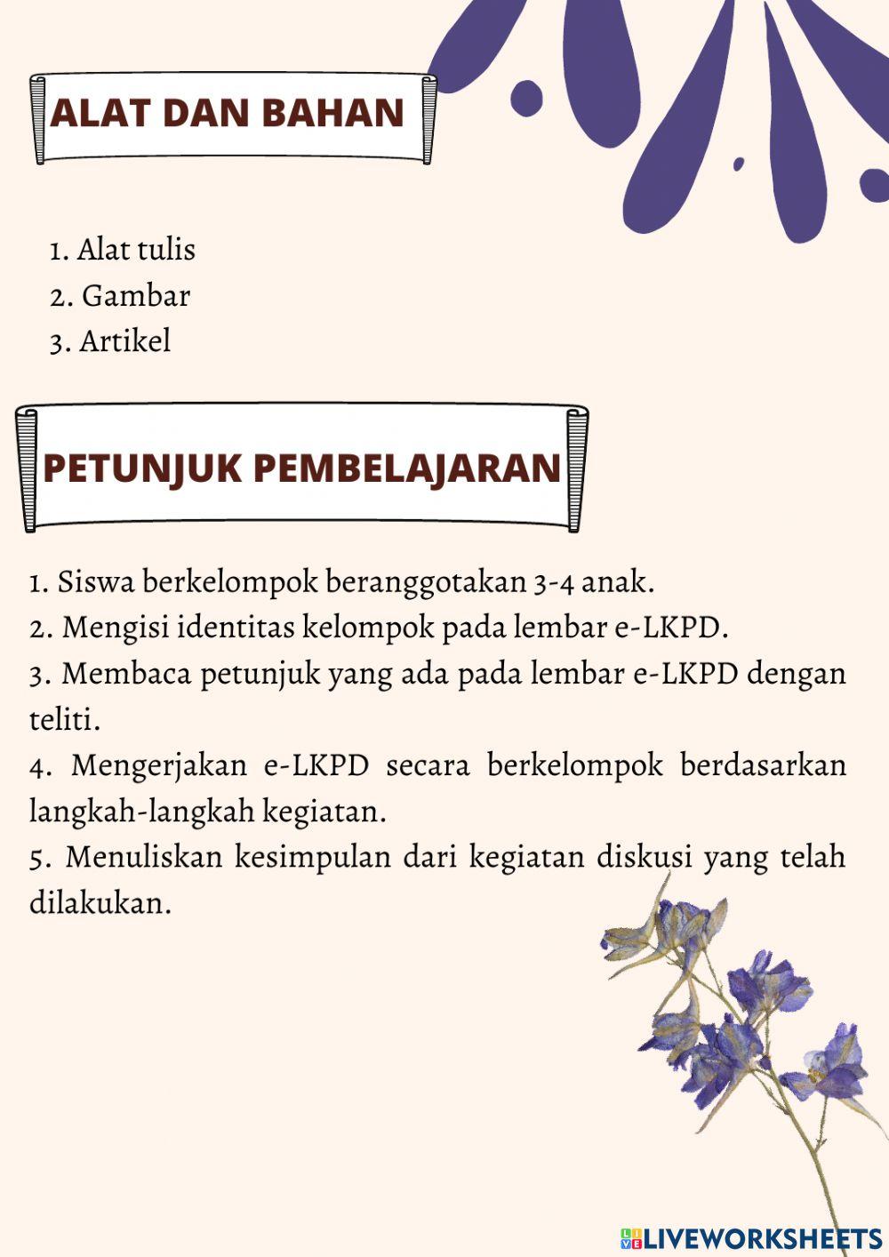 E-LKPD Ginjal Sebagai Organ Sistem Ekskresi