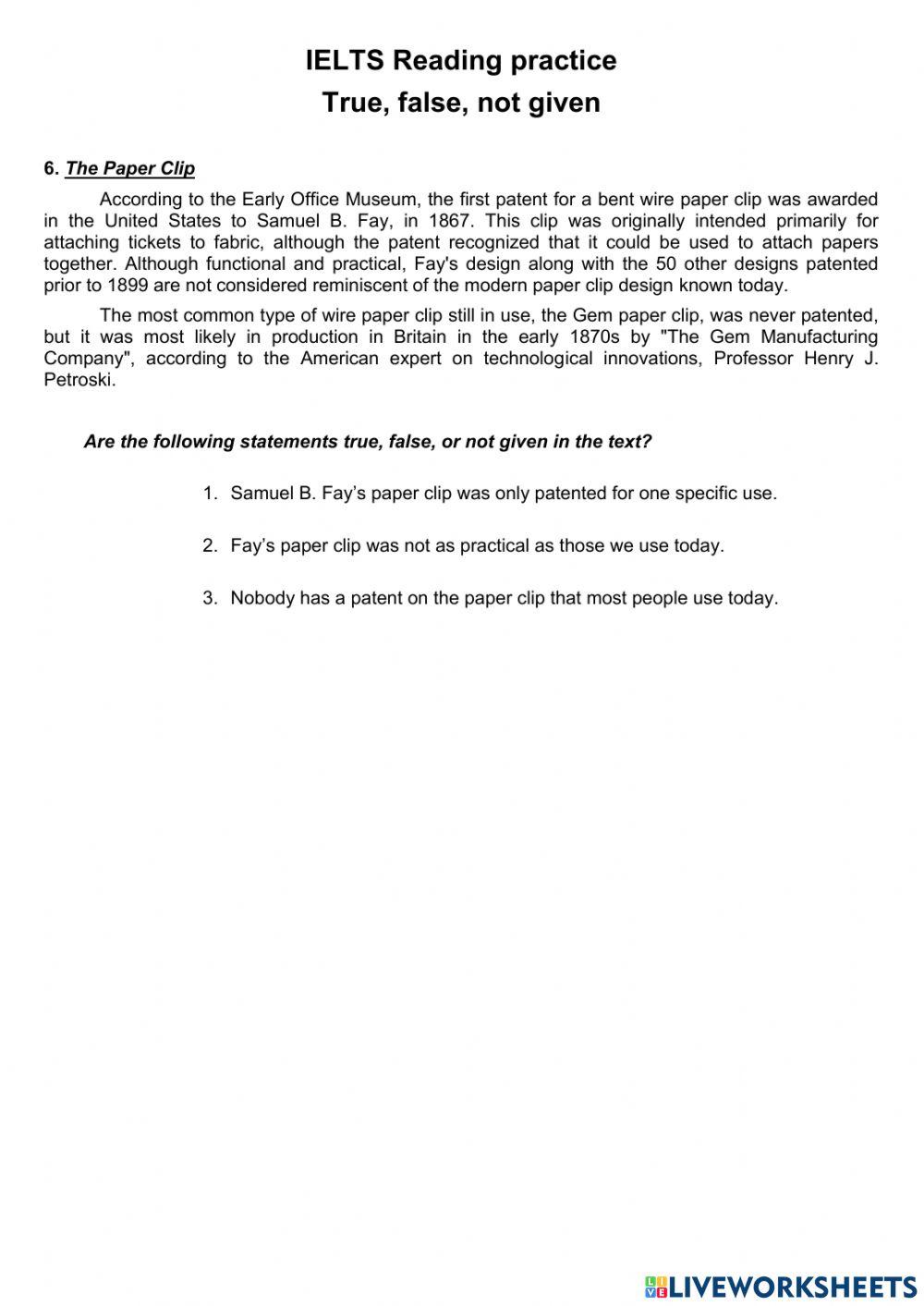 True-False-Not Given 6