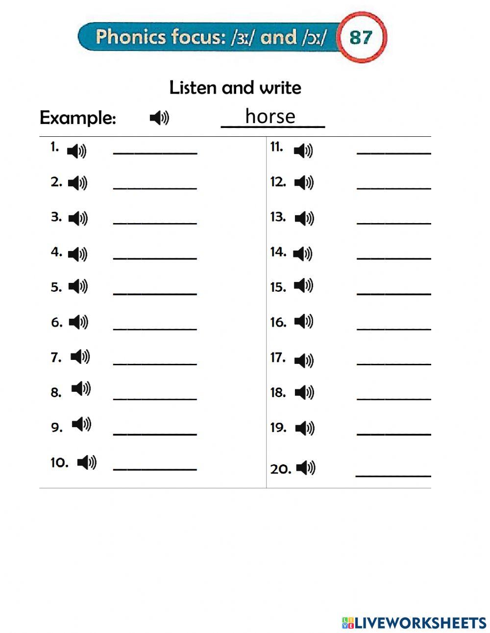 Phonics -ɔː- and -ɜː-