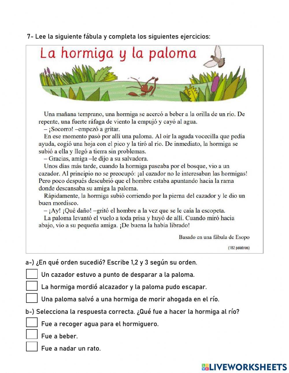 Evaluación de Español-Marzo