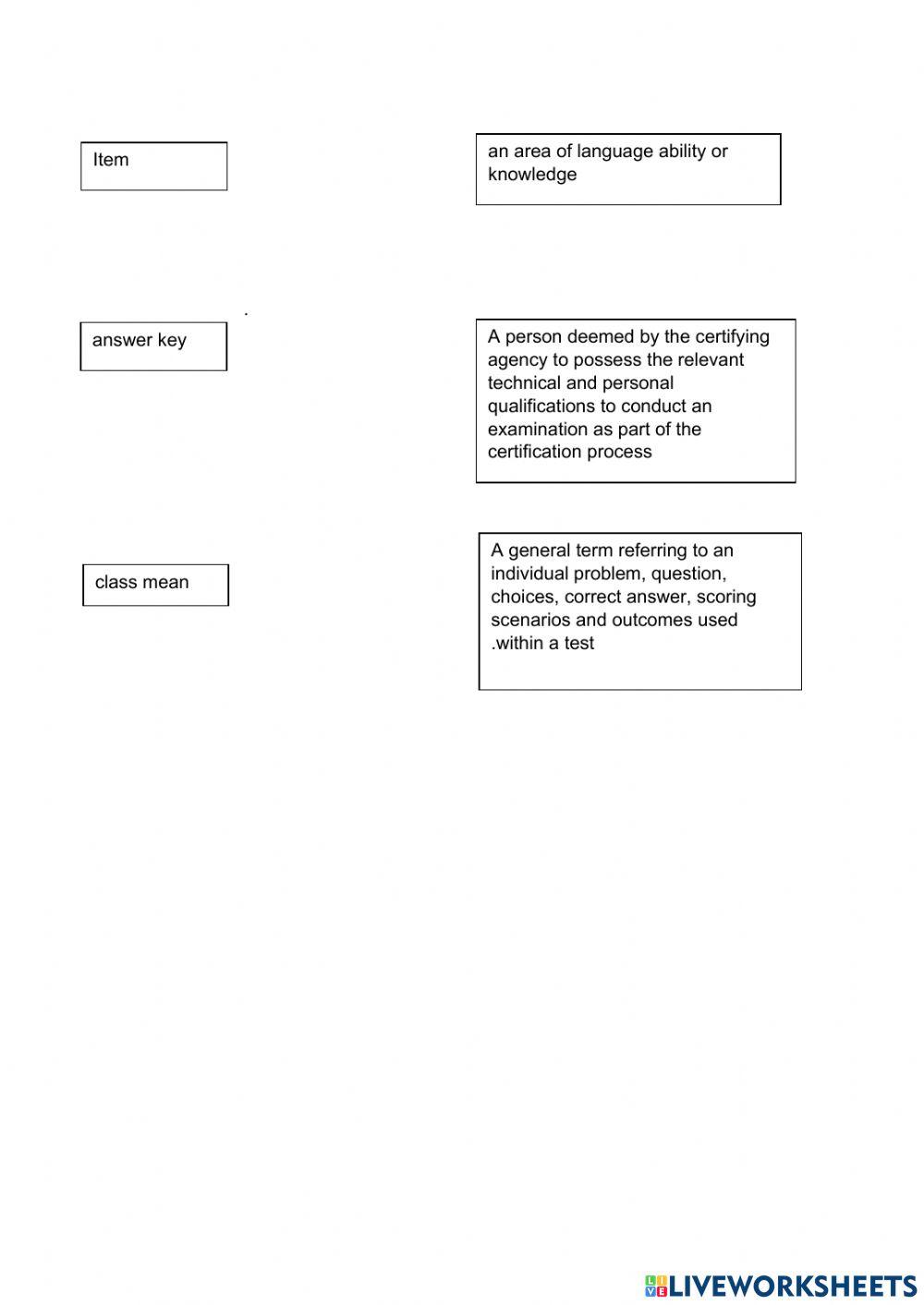 New assessment terms