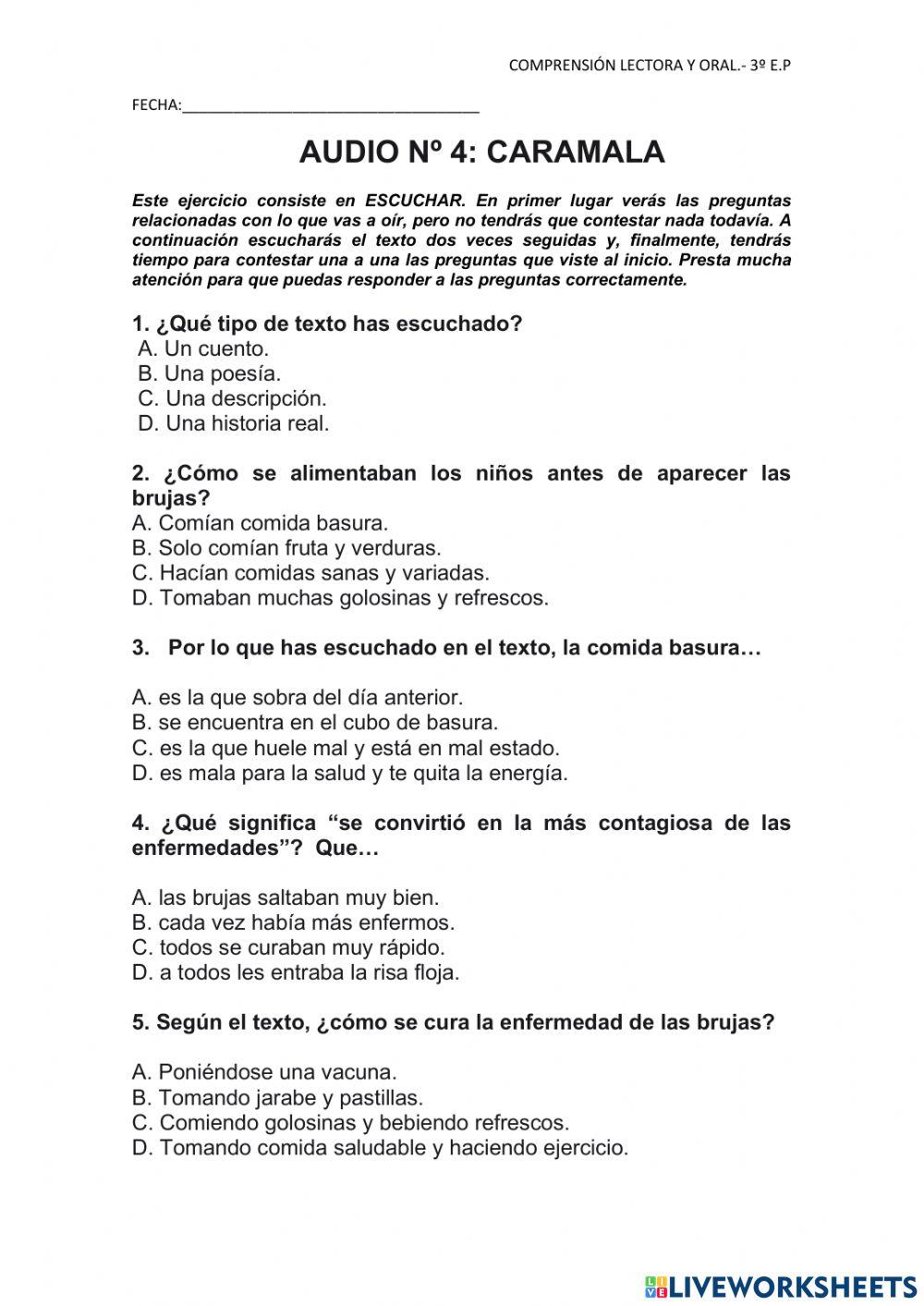 Compensión oral: Caramala