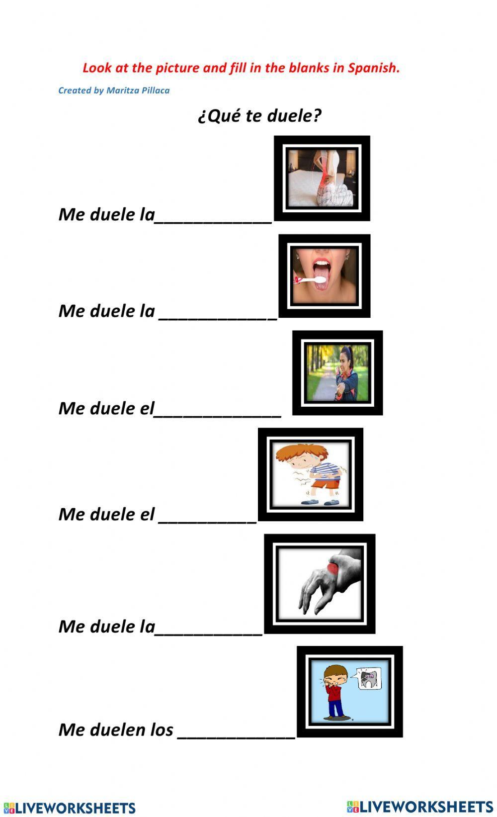 Body Parts 5 | Free Interactive Worksheets | 2170552, image size:1000x1643