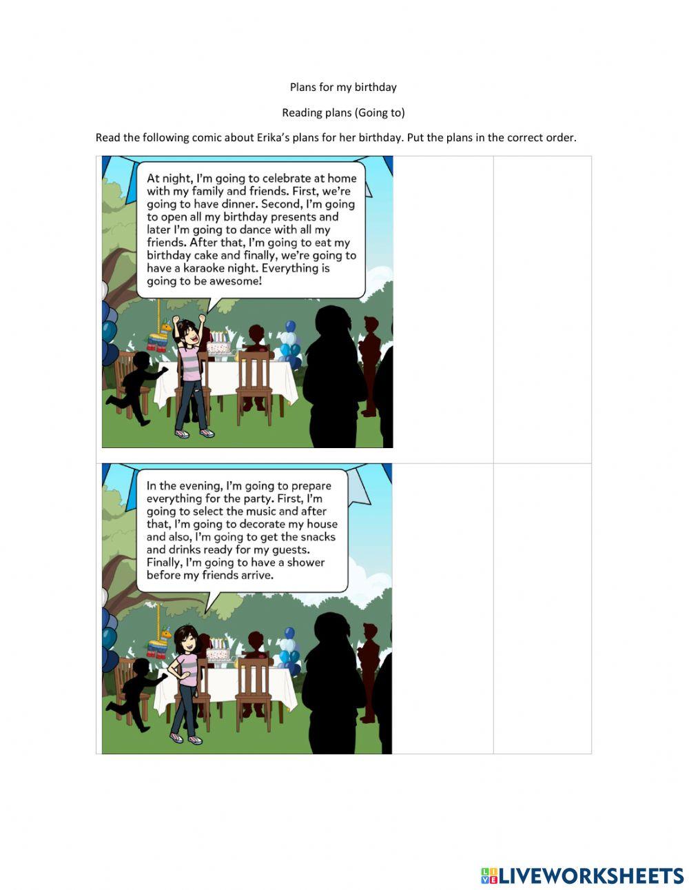 Plans for my next birthday