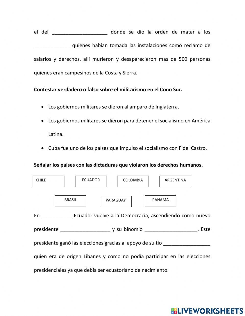 Militarismo en el ecuador