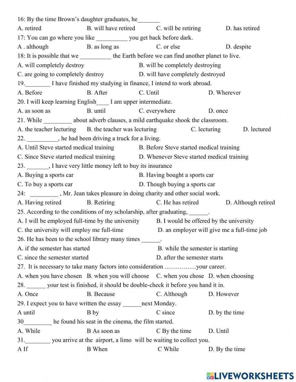 Grade 11- Connectors (Review)