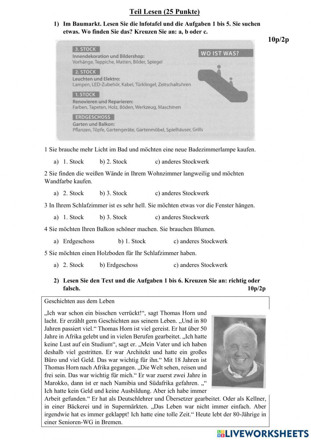 Examen de alemán - A2.1 - Instituto Alemán Resistencia