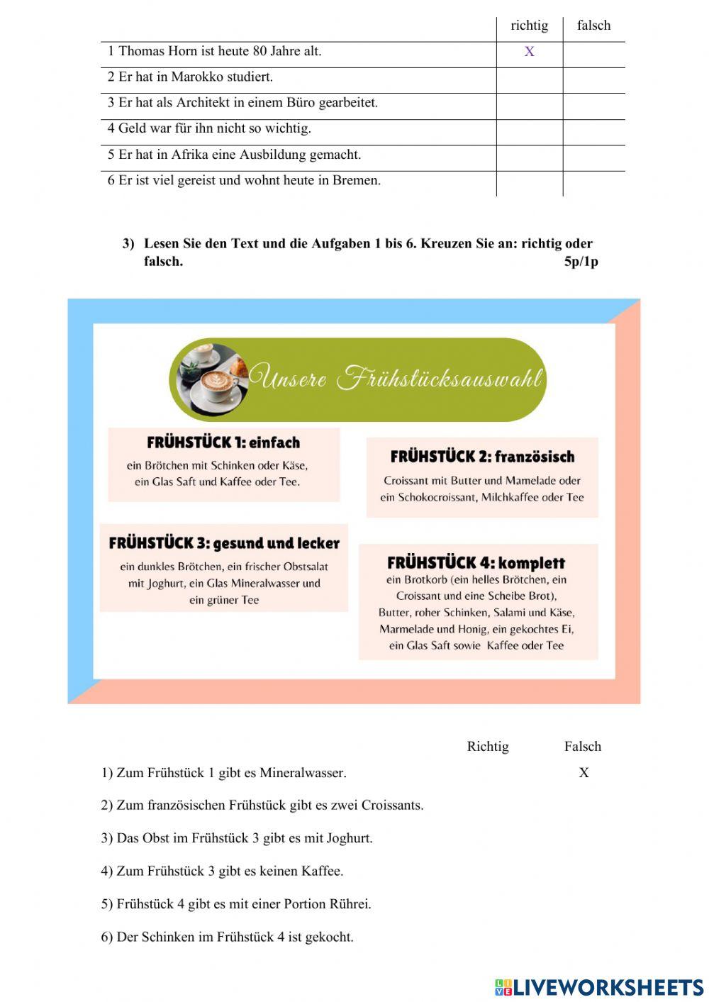 Examen de alemán - A2.1 - Instituto Alemán Resistencia