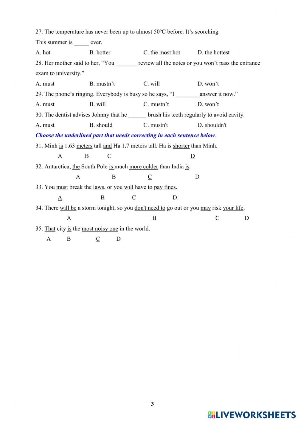 Review for the mid-term test