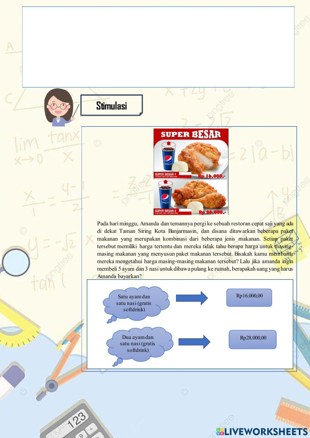 Penyelesaian Sistem Persamaan Linear Dua Variabel Menggunakan Metode Gabungan