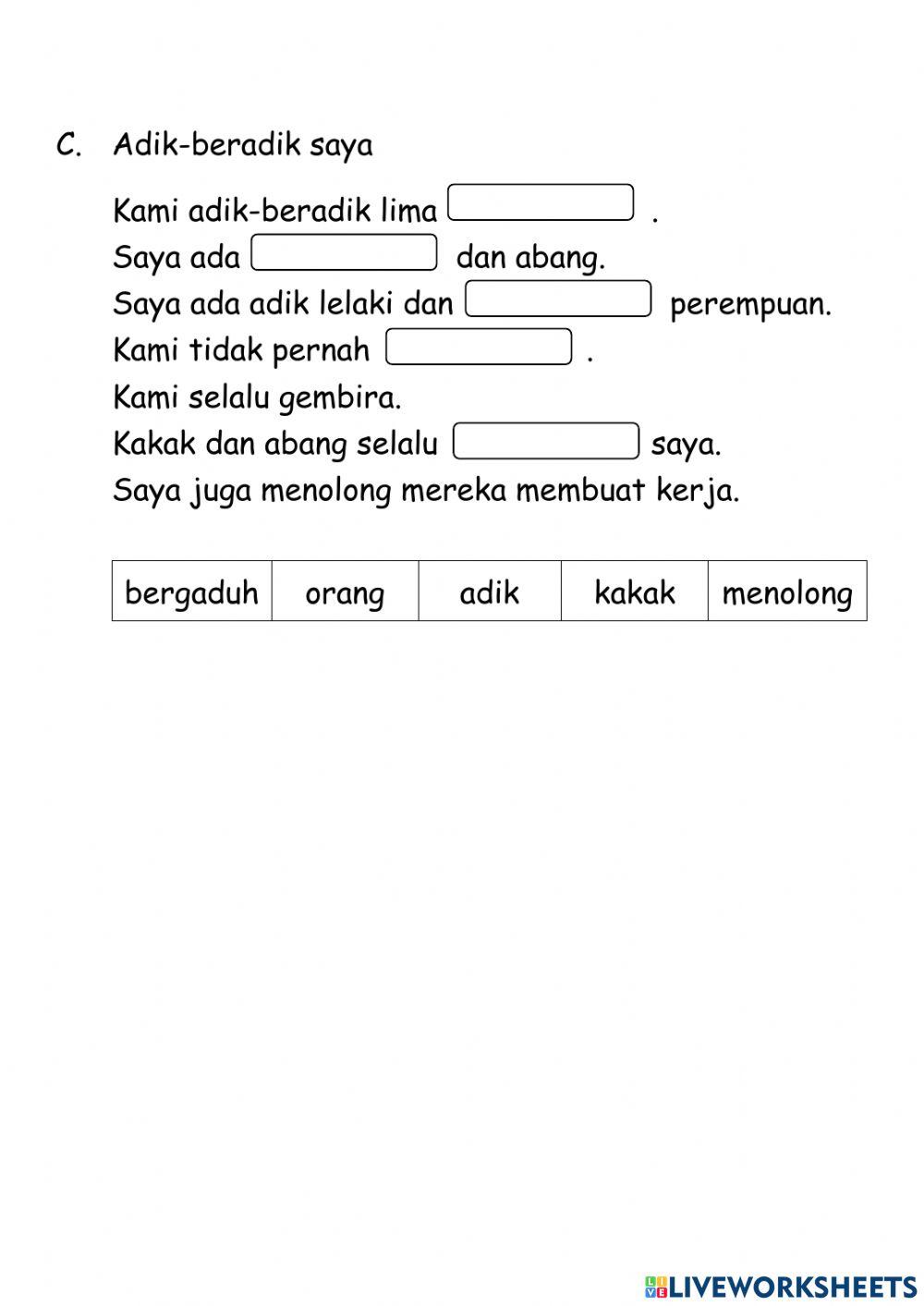 Latihan MIB - Mengenali Ahli Keluarga