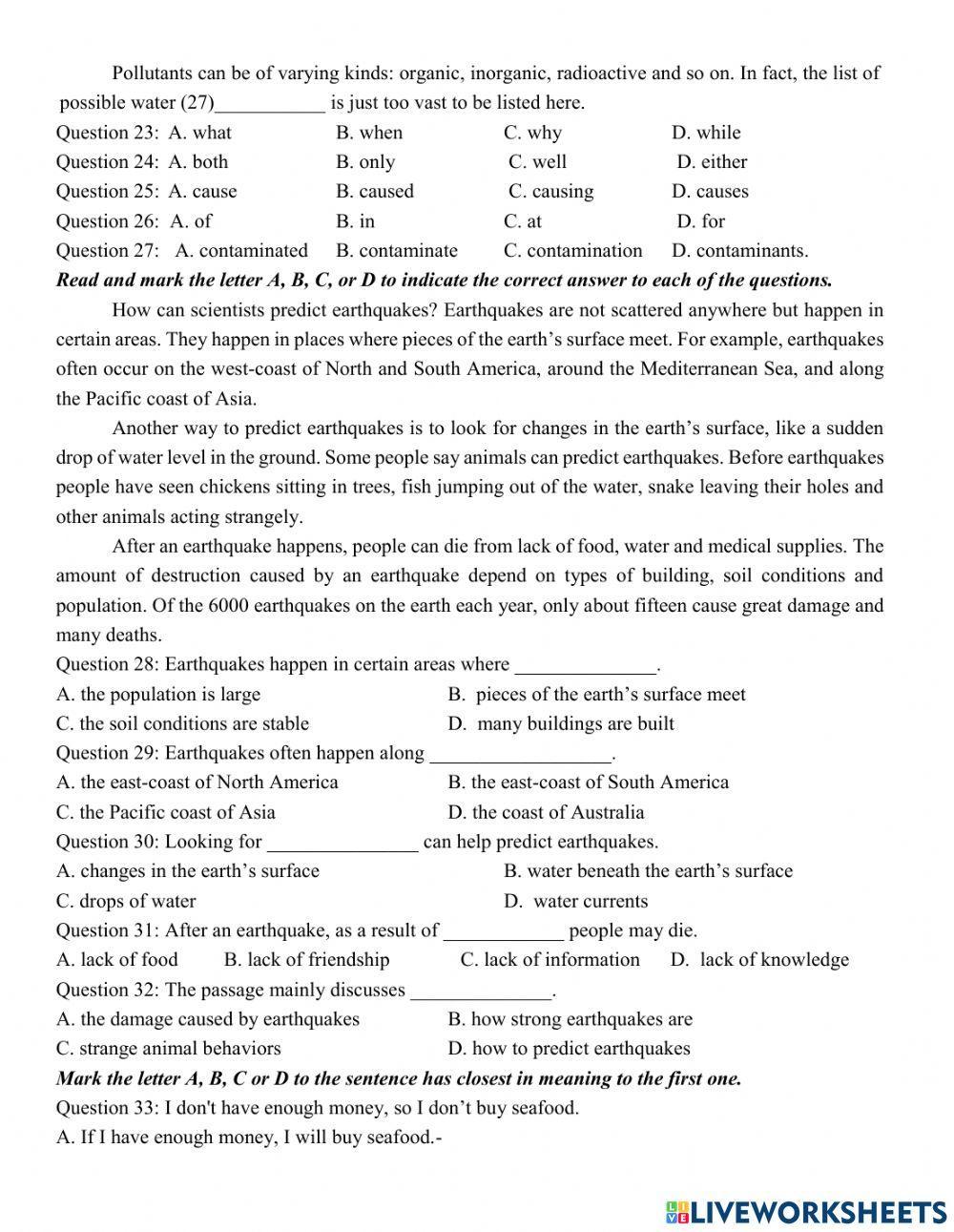 Grade 8- Mid term 2- Test 1