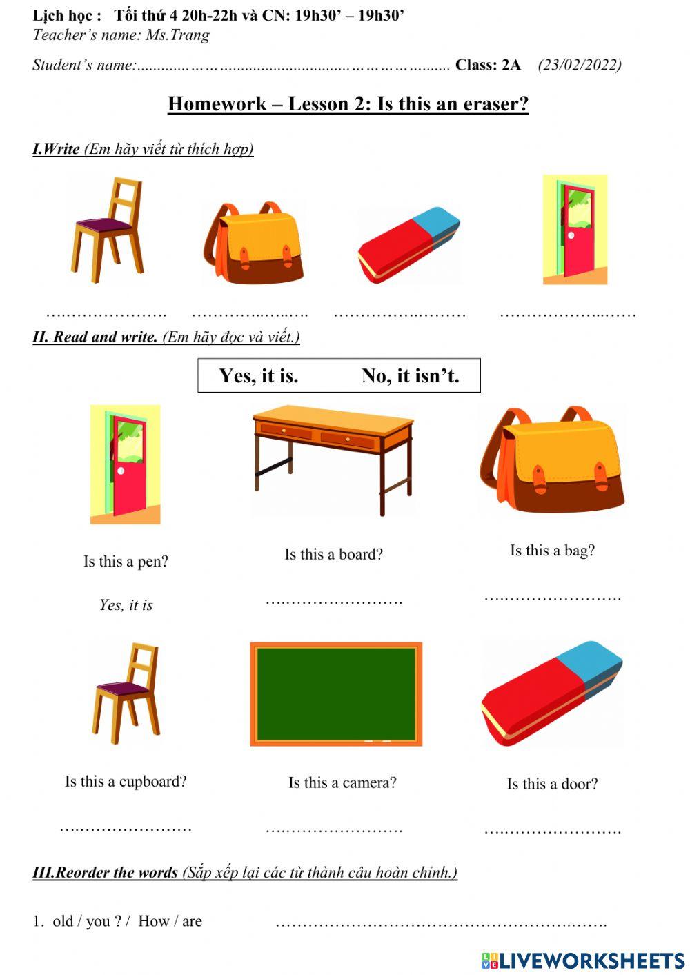 2A-Lesson 3- Is this an eraser?