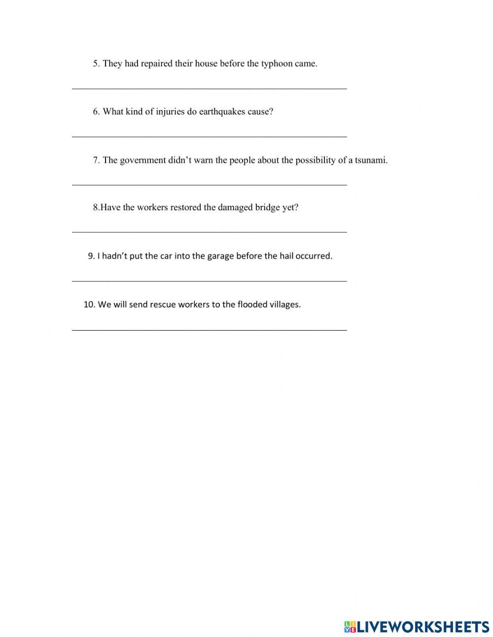 Unit 9 Natural disasters