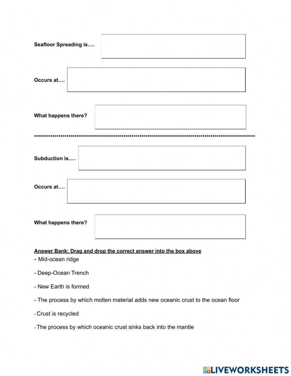 1.4 Sea-floor Spreading Graphic Organizer