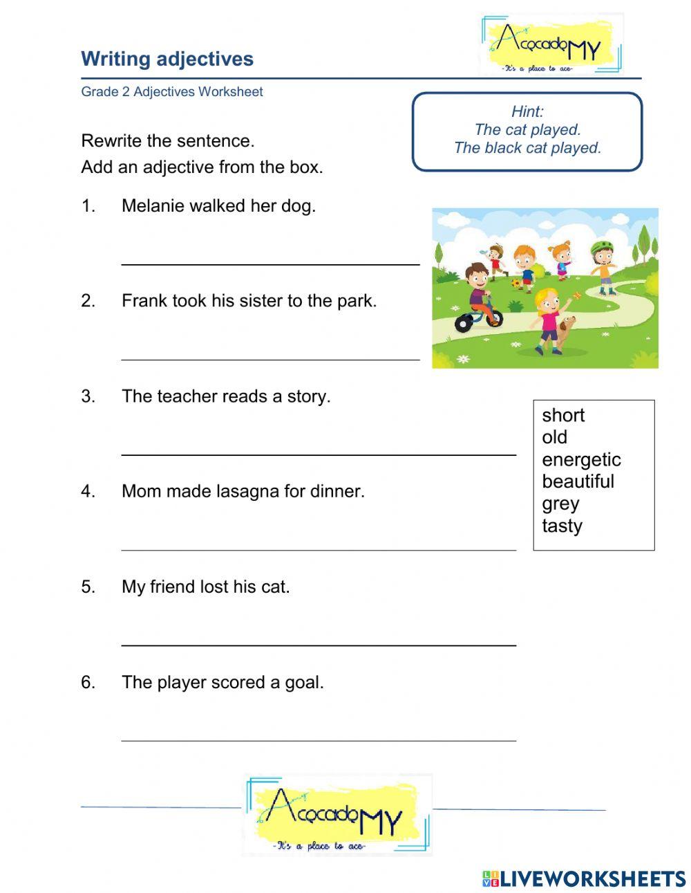 Writing with Adjectives