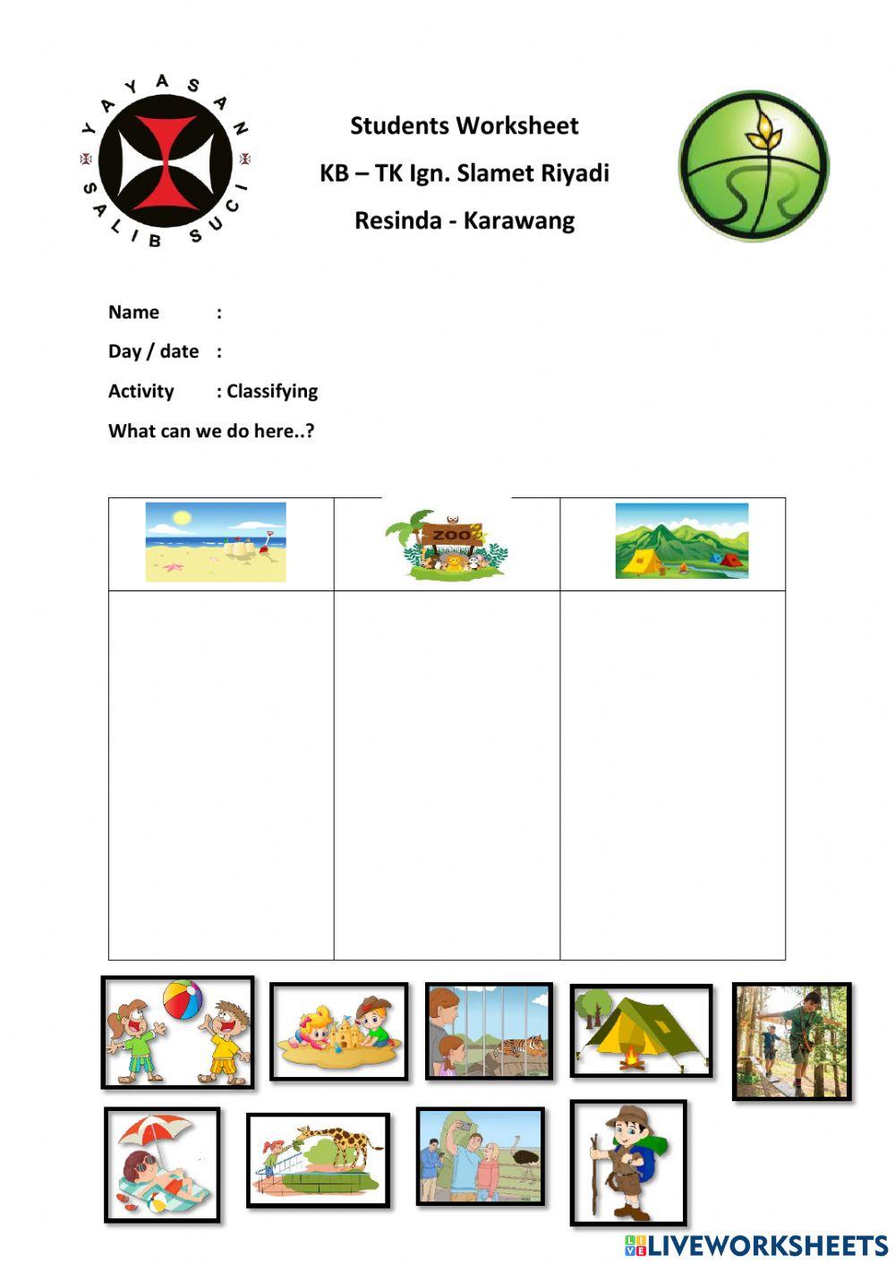 PG Worksheet ( going Picnic)
