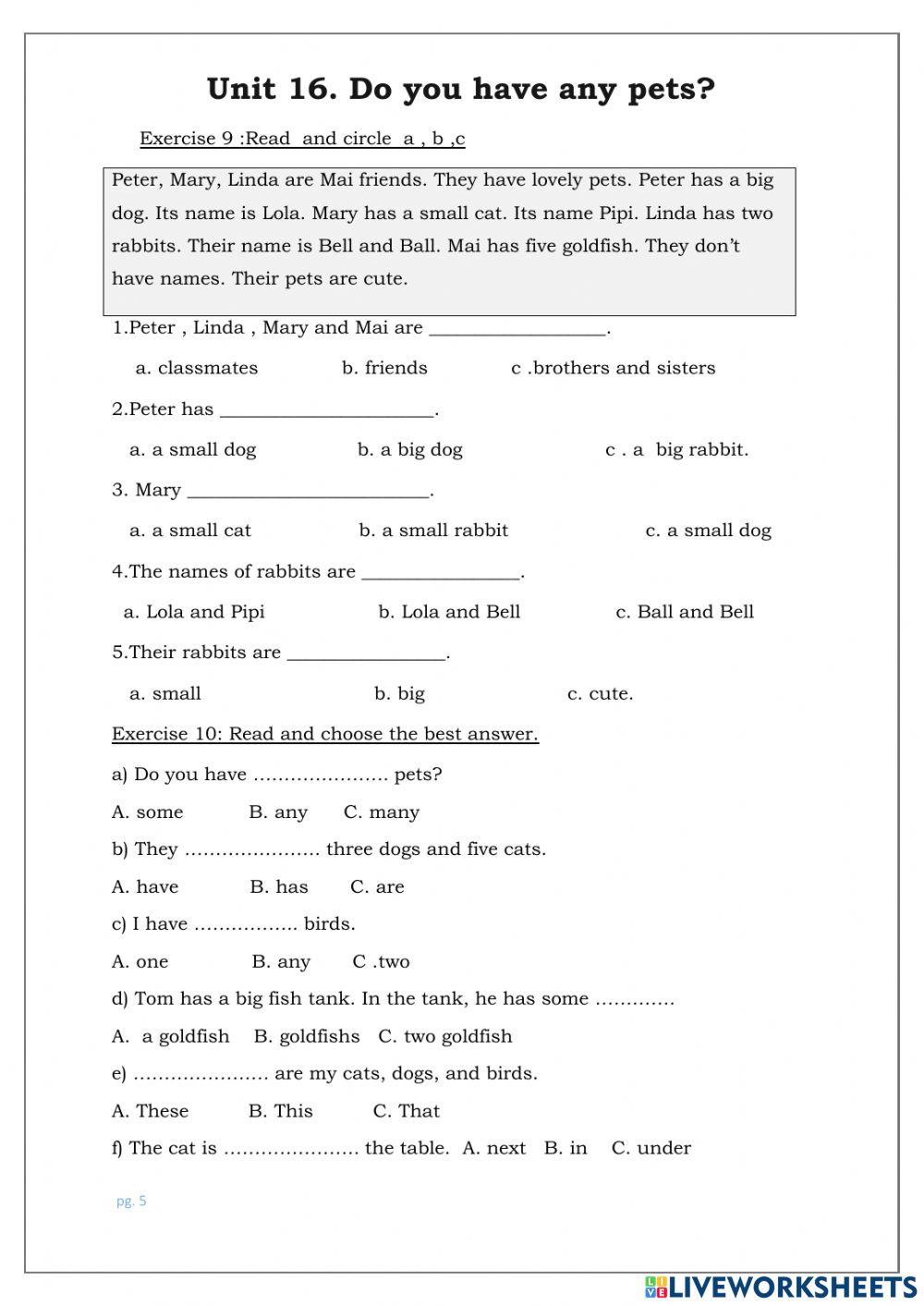 Bài tập số 5-unit 16