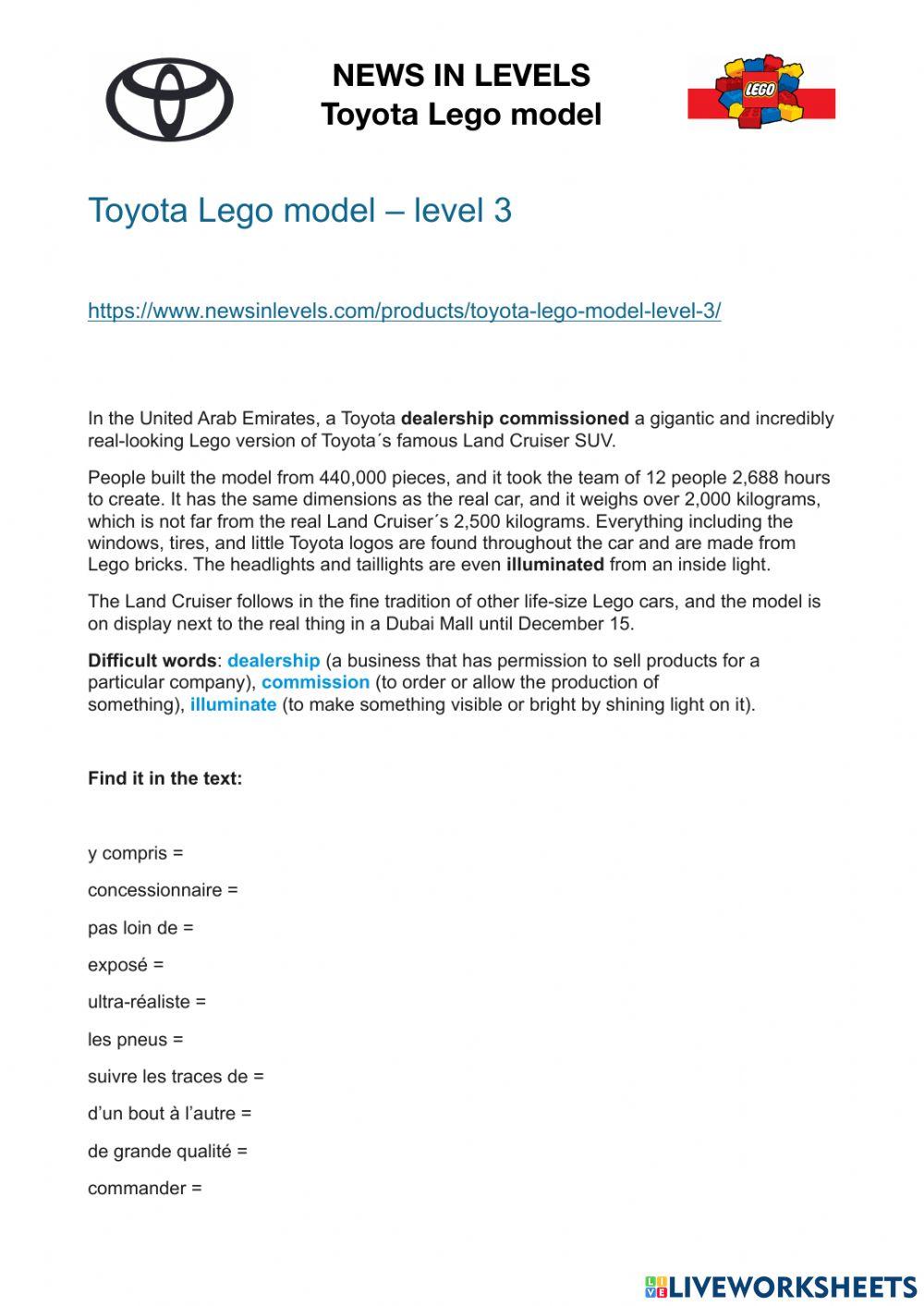 Toyota Lego model