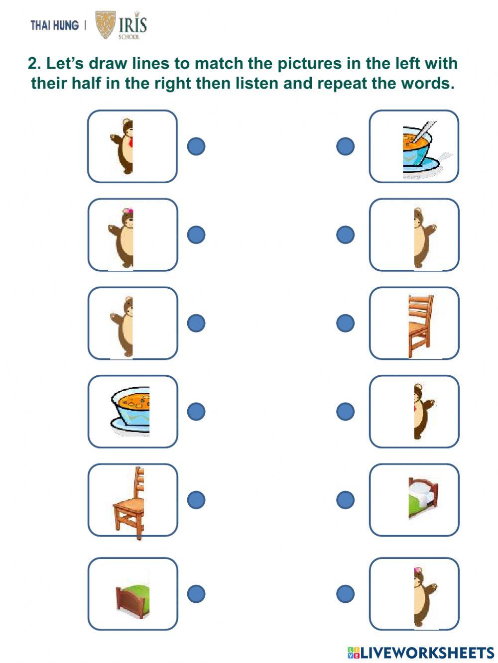 Rainbow-Worksheet about Goldilocks and The Three Bears 2