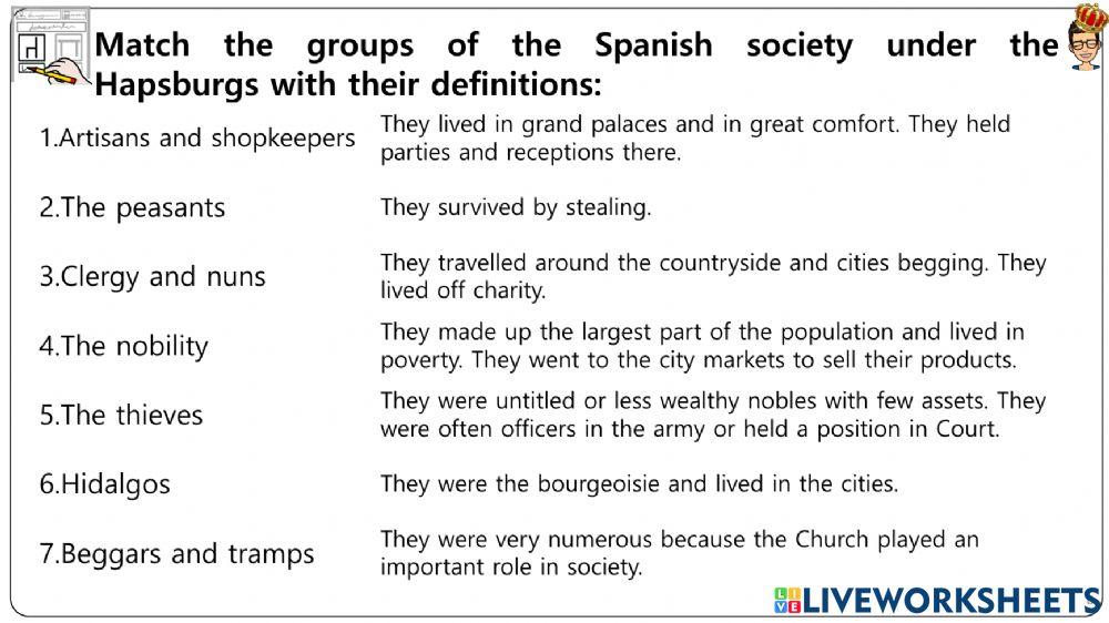 Early Modern Spain Worksheets