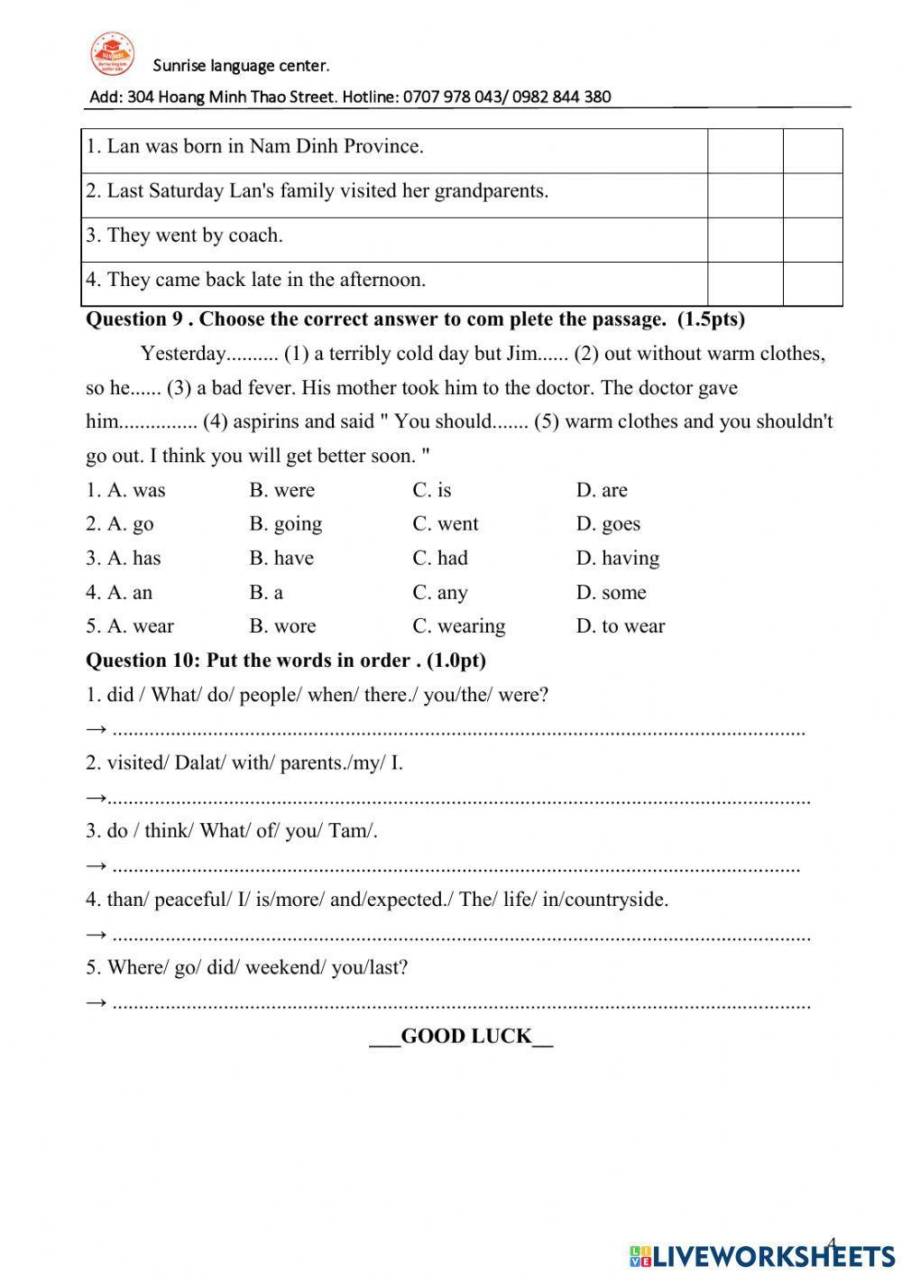 Second term test no.1