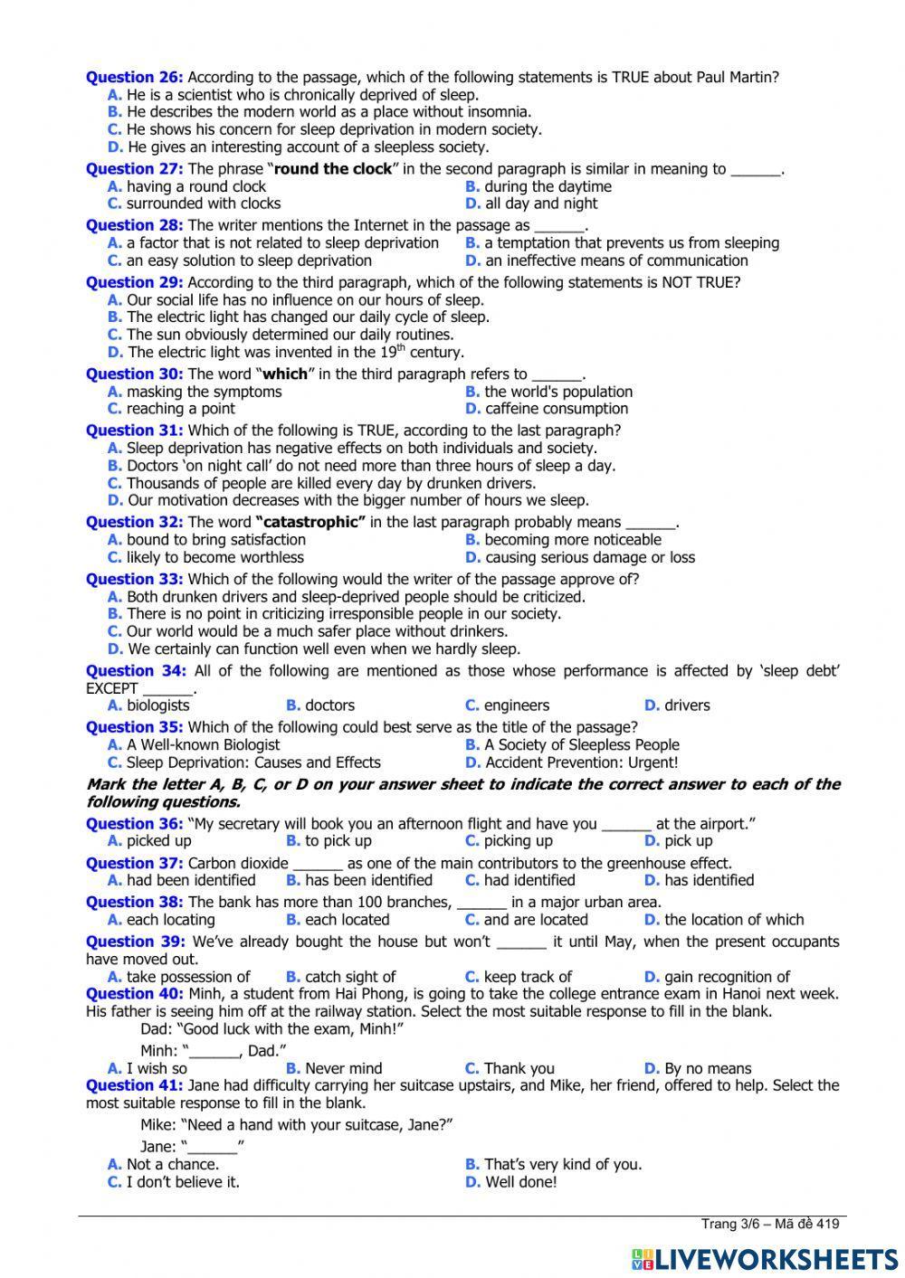 Đề thi đại học