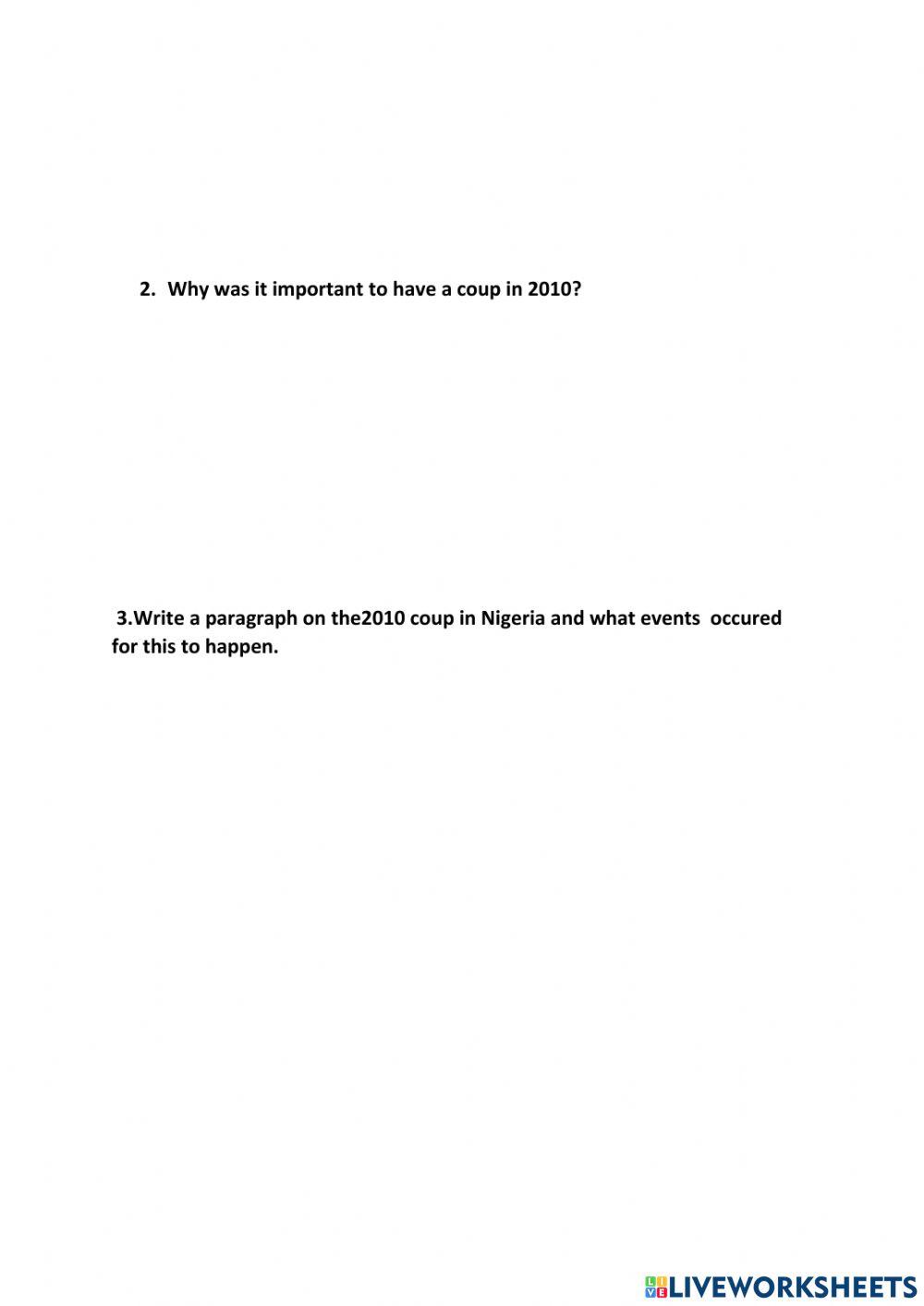 2010 Nigerian Coup d'etate