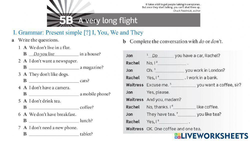 Unit 5B: A very long flight