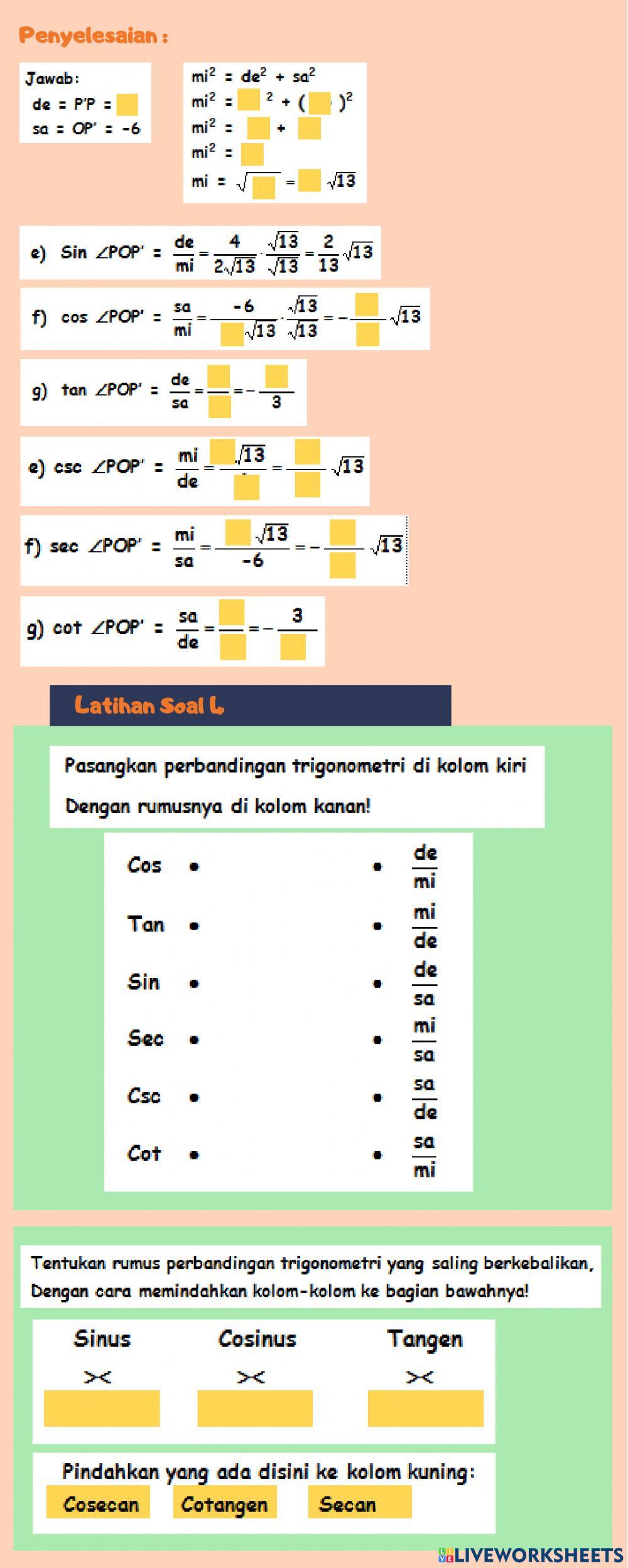 LKPD Perb Trigono segitiga siku-siku