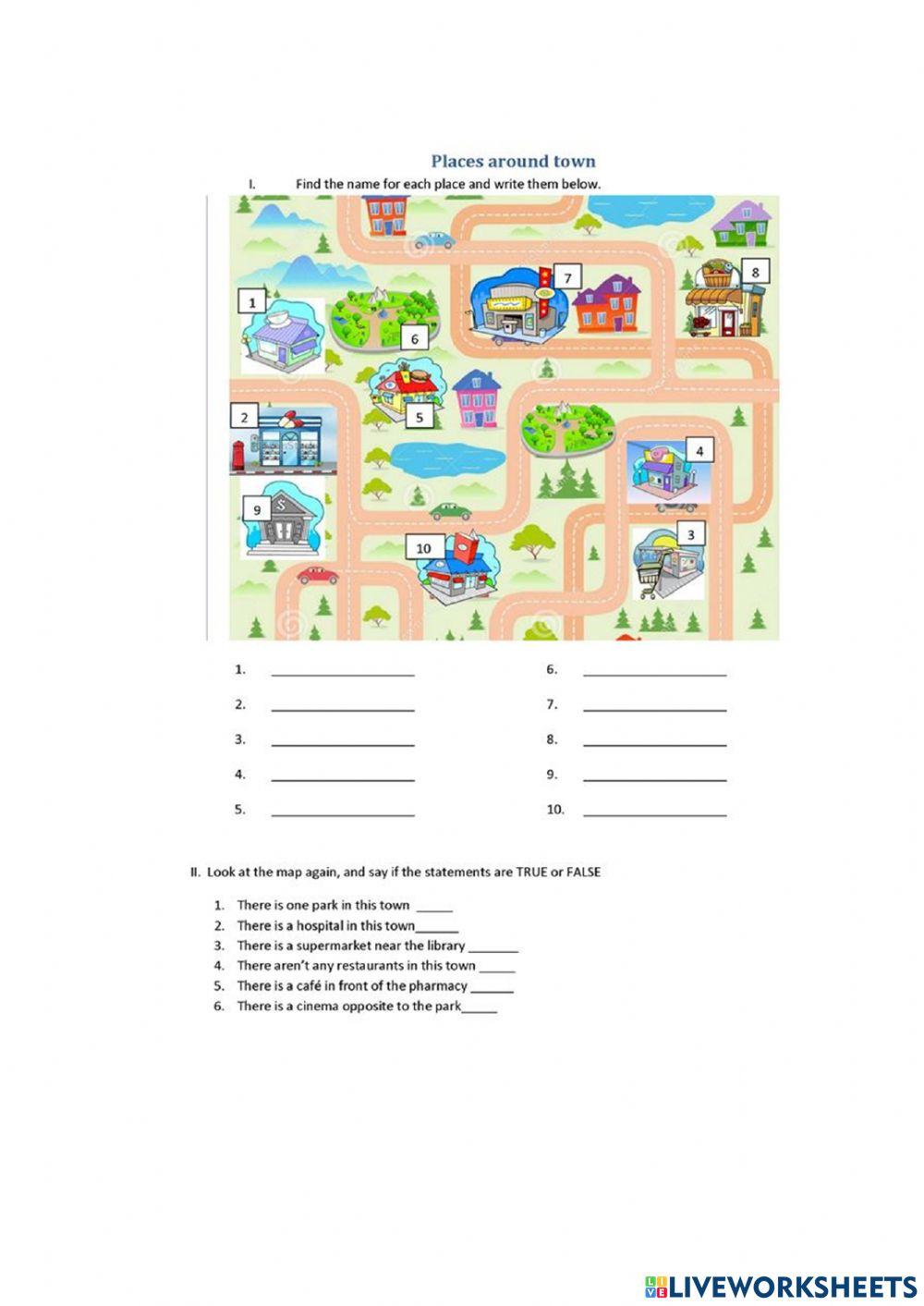 There is-are (places in the city)