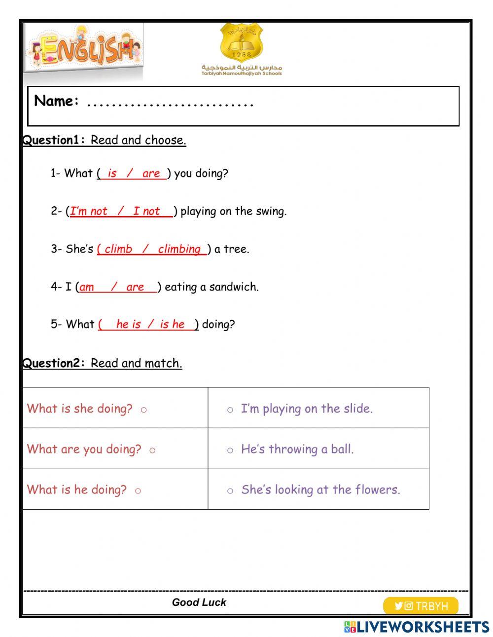 Grammar worksheet- Unit8